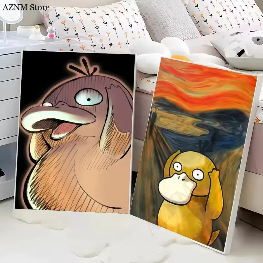Potdemiel Pokemon Psyduck Leinwand Wandkunst Klassisches Anime Poster in Mehrfarbig - Bild 3