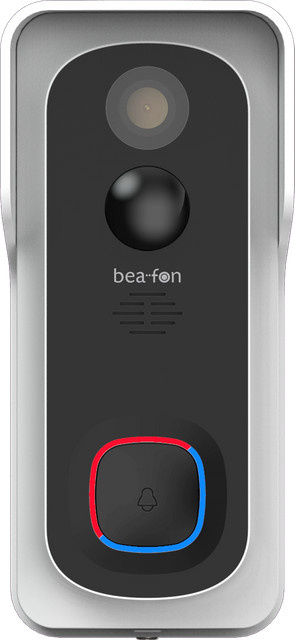 Beafon Visitor 2V Outdoor Videotürklingel mit Winkeladapter, Schwarz/Weiß - Bild 1