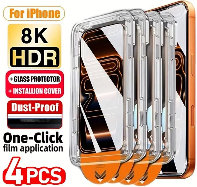 Displayschutz aus gehärtetem Glas mit oleophober Beschichtung für iPhone 17 Pro Max, transparent, 1–4 Stück - Bild 1