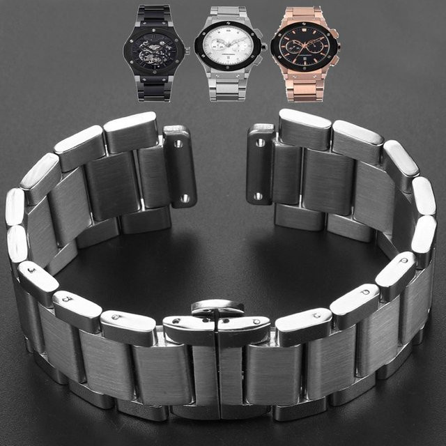 Hublot Uhrenarmband Edelstahl, Silber, 27-19mm, Unisex - Bild 1