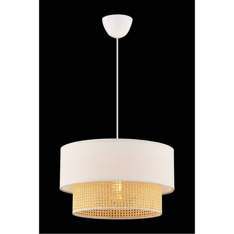 Opviq Pendelleuchte Echo Hazeran in Weiß und Beige aus Baumwolle, B/T/H: 30 x 30 x 65 cm, E27 - Bild 4