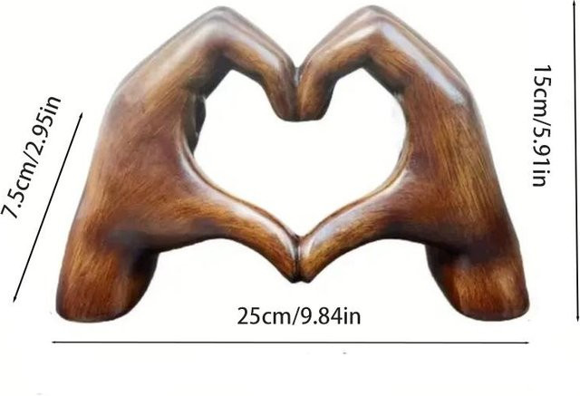 Abstrakte Hand-Skulptur Yiran Furniture als dekorative Liebesgeste in Braun für deinen Schreibtisch oder dein Zuhause - Bild 1