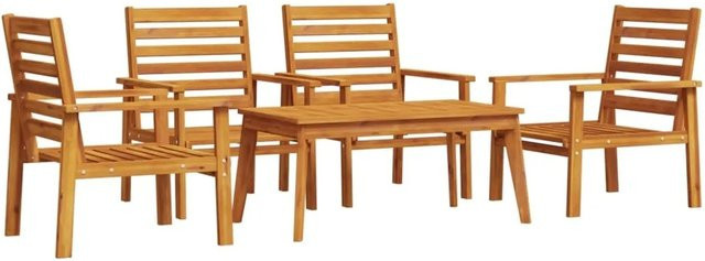 vidaXL 5-tlg. Garten-Lounge-Set aus Massivholz Akazie in Braun - Bild 1