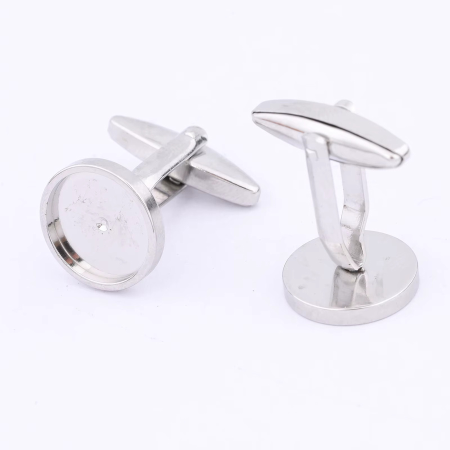 onwear Manschettenknopf-Rohlinge Edelstahl, 12 mm, 6 Stück - Bild 1