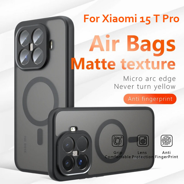 MagSafe Schutzhülle für Xiaomi 15T Pro, 17 Pro Max, 14, 13 Ultra und T Pro, matte transparente magnetische stoßfeste Handyhülle - Bild 1
