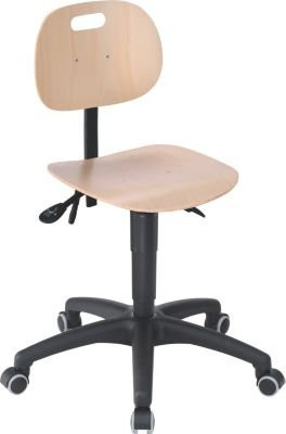 MeyChair Arbeitsdrehstuhl PW1 aus Buche hell mit Rollen für Home-Office und professionelle Nutzung - Bild 1