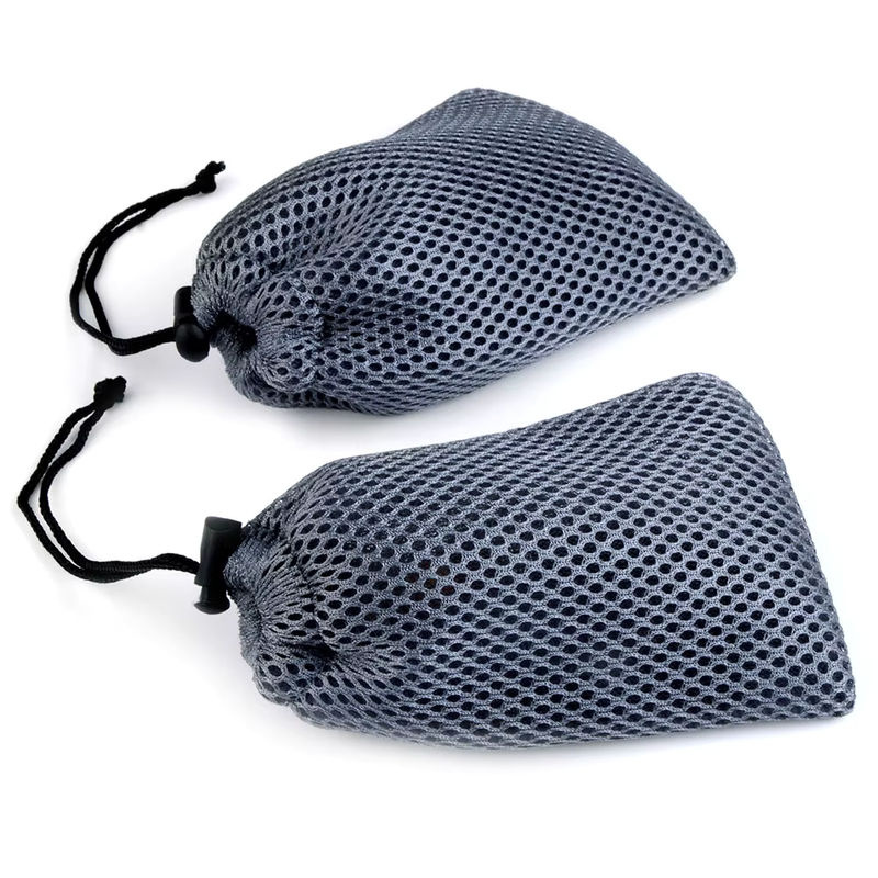 Chanfar 10er Set Nylon-Netzbeutel mit Kordelzug in Grau, B/H: 9 x 13 cm zur Schmuckverpackung oder für Brillen und Handys - Bild 2