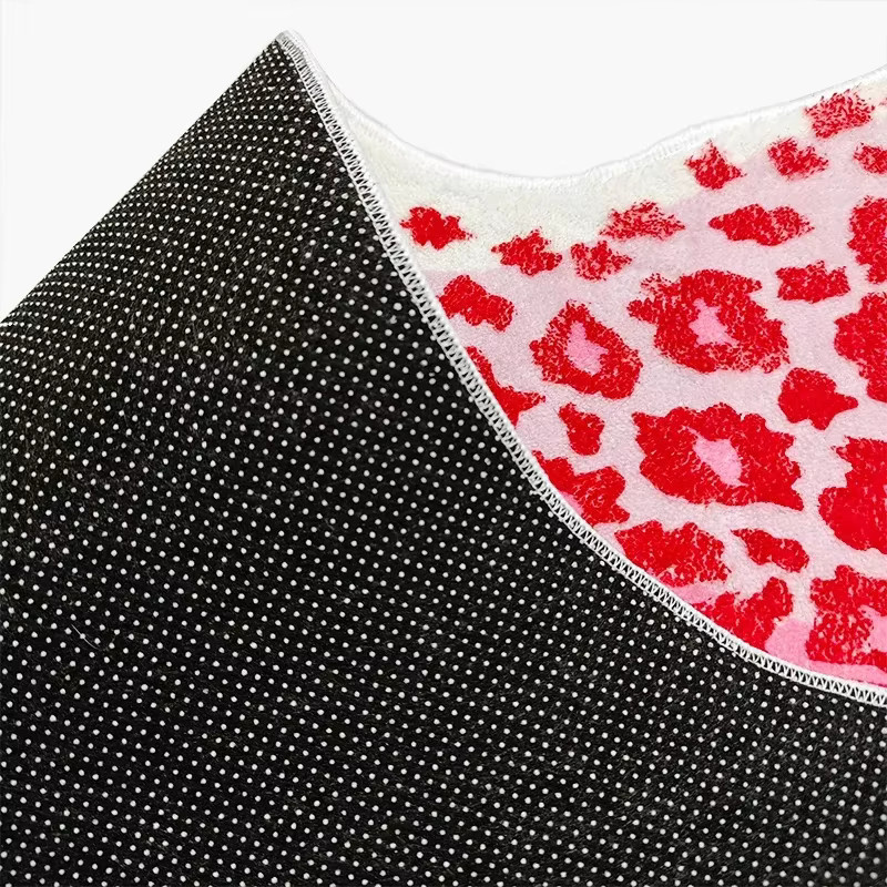 Facaishu Rosa Leoparden-Teppich mit Tiermuster aus Polyester für Schlafzimmer und Wohnzimmer - Bild 4