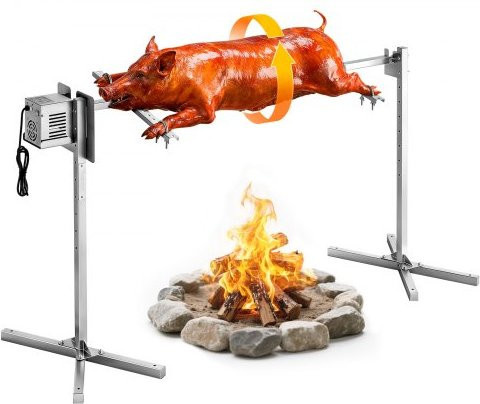 VEVOR Elektrisches Rotisserie Grill Set aus Edelstahl in Silber mit 8 Höhenstufen und 38W Motor, Tragfähigkeit 60 kg - Bild 1