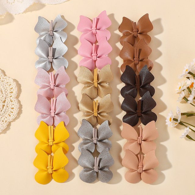 BABY BOWS Haarspangen Schmetterling, PU-Leder, Kinder - Bild 1