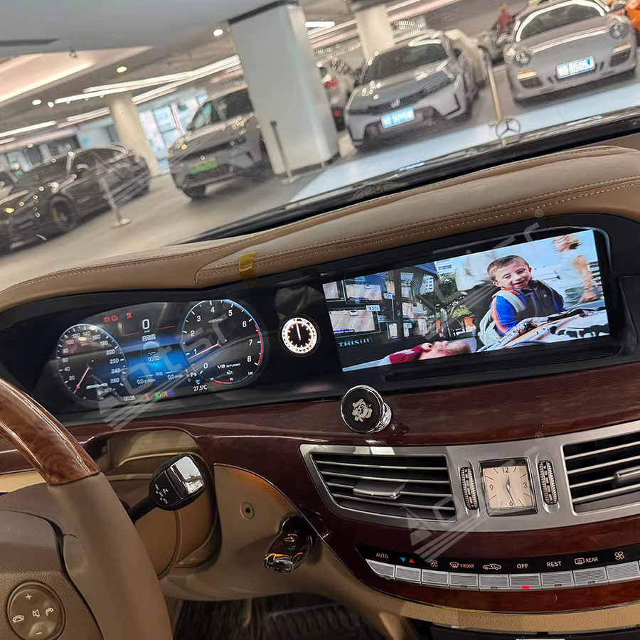 Aotsr Android 13 Multimedia Auto-Radio mit GPS-Navigation und Carplay für Mercedes-Benz S W221 2006-2013 in Schwarz - Bild 3