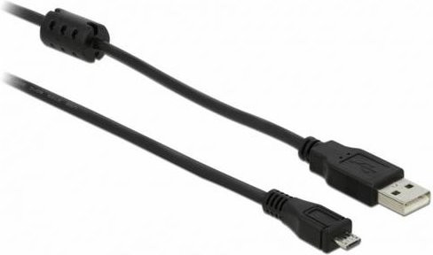 Delock USB 2.0 Kabel mit USB-A und Micro-USB Stecker in Schwarz, 2,00 m - Bild 1