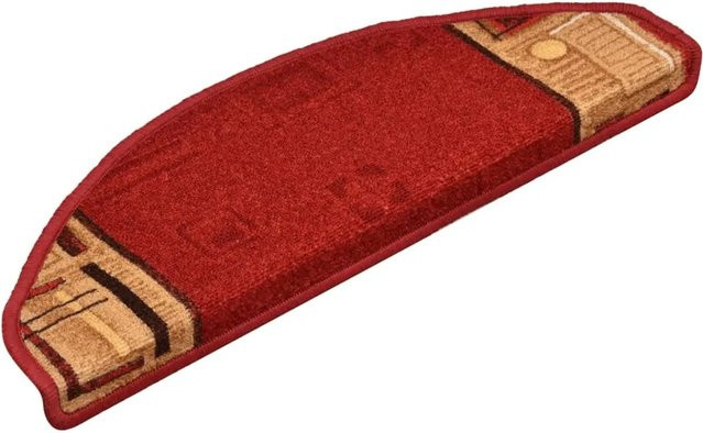 vidaXL Treppenmatten selbstklebend, 15 Stück, Rot, Polyamid, rutschfest und schalldämmend, B: 65 cm, H: 21 cm, T: 4 cm - Bild 1