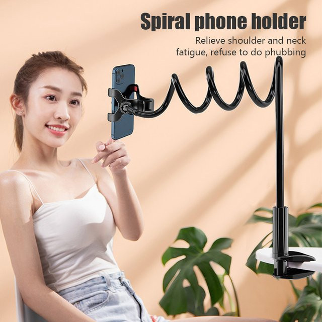 Mosizave Universeller flexibler Handyhalter in Schwarz mit verstellbarem Clip für Smartphone und Desktop - Bild 1