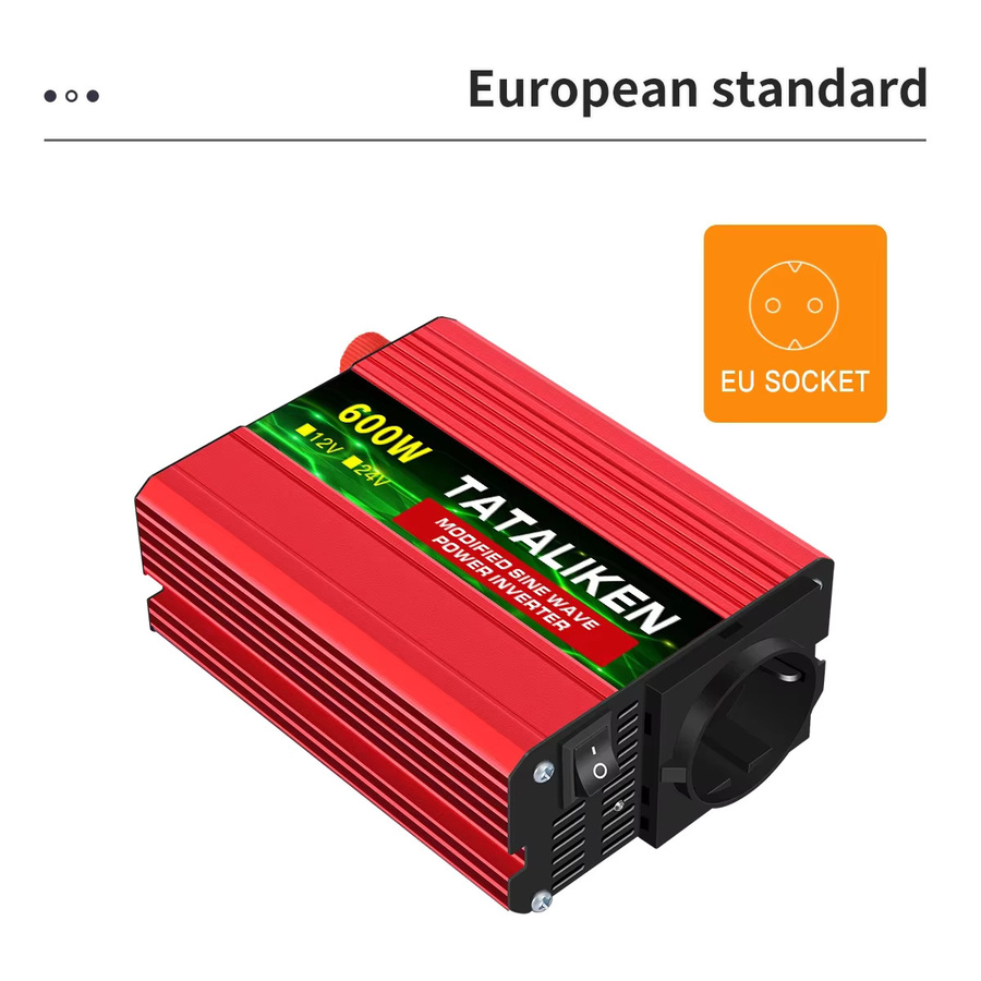 TATALIKEN Modifizierter Sinuswellen-Wechselrichter DC12V zu AC 220V 500W-4000W 50HZ Stromwandler Solar-Auto-Transformator mit LED-Anzeige in Rot - Bild 4