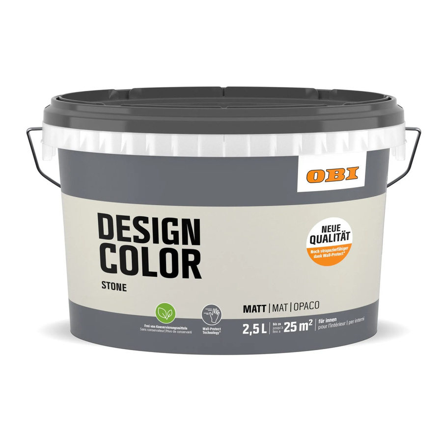 OBI Design Color Dispersion Wandfarbe Stone in Beige und Grau, 2,5 l - Bild 2