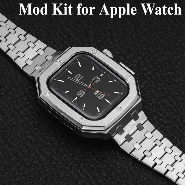 FancyWrist Uhrenarmband Edelstahl, Metall-Lünettenrahmen, silver, Unisex - Bild 1