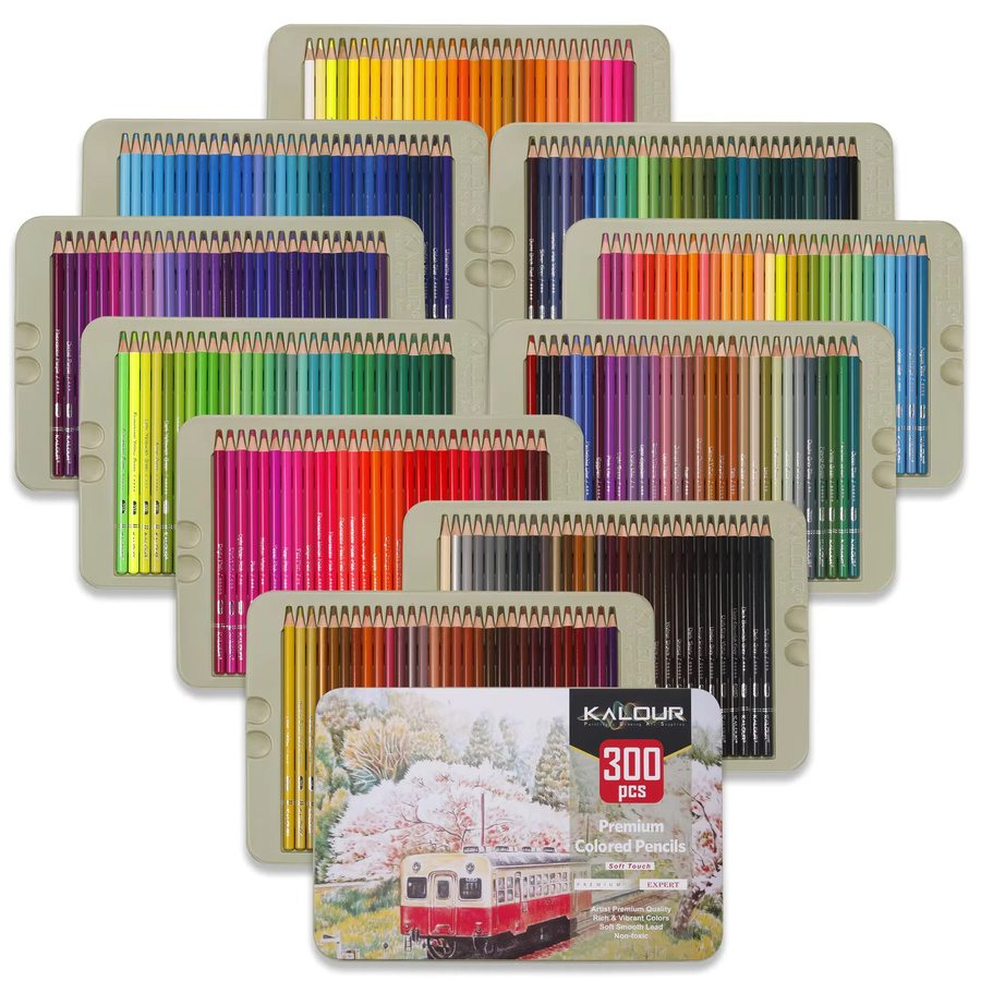 KALOUR Profi Buntstifte für Künstler mit 300 Farben und weichem Kern zum Zeichnen, Skizzieren und Schattieren in Multicolour - Bild 4