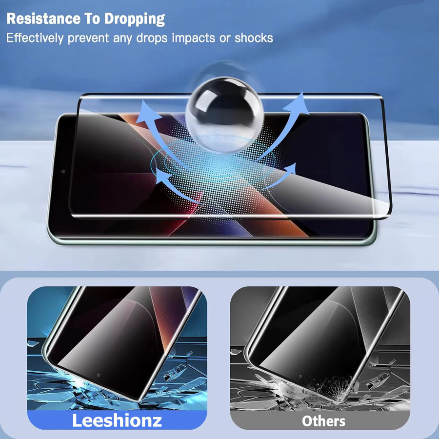 Leeshionz Displayschutzfolie aus gehärtetem Glas für Redmi Note 14 Pro, transparent/gold - Bild 5