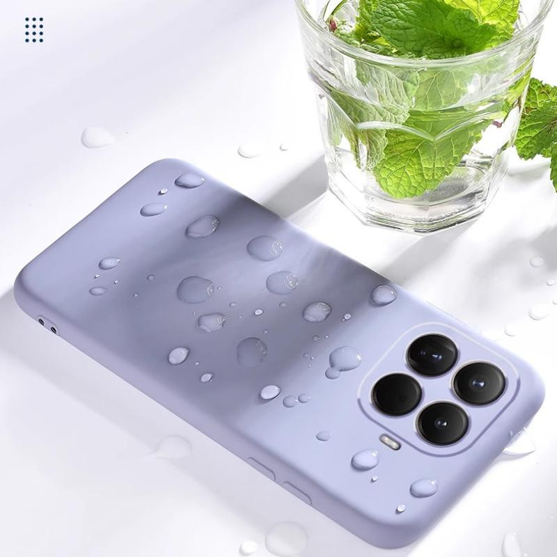 Flüssigsilikon-Handyhülle für Xiaomi 15T Pro in Grün und Lila, matte stoßfeste Schutzhülle mit Bumper-Rüstung - Bild 1
