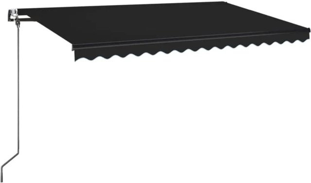 vidaXL Automatische Markise mit Fernbedienung aus Aluminium und Polyestergewebe, Anthrazit, B: 450 cm, T: 350 cm - Bild 1