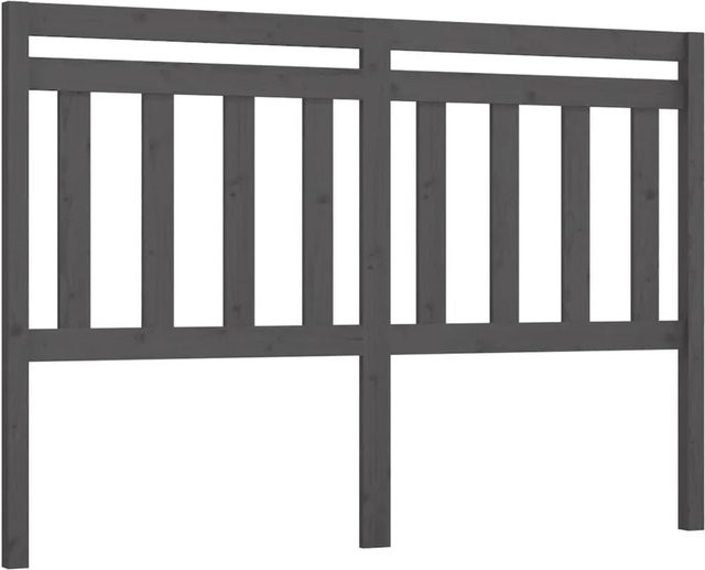 vidaXL Kopfteil aus Kiefer-Massivholz in Grau, rustikales Design, B/T/H: 156 x 4 x 100 cm - Bild 1