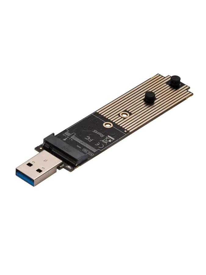 REM.AI Externer NVMe M.2 M-Schlüssel zu USB 3.2 Gen2 Adapter mit JMS583 Chip, Farbe: Schwarz, unterstützt SSD 2230 2242 2260 2280 M/B+M-Schlüssel, USB-C Anschluss - Bild 1