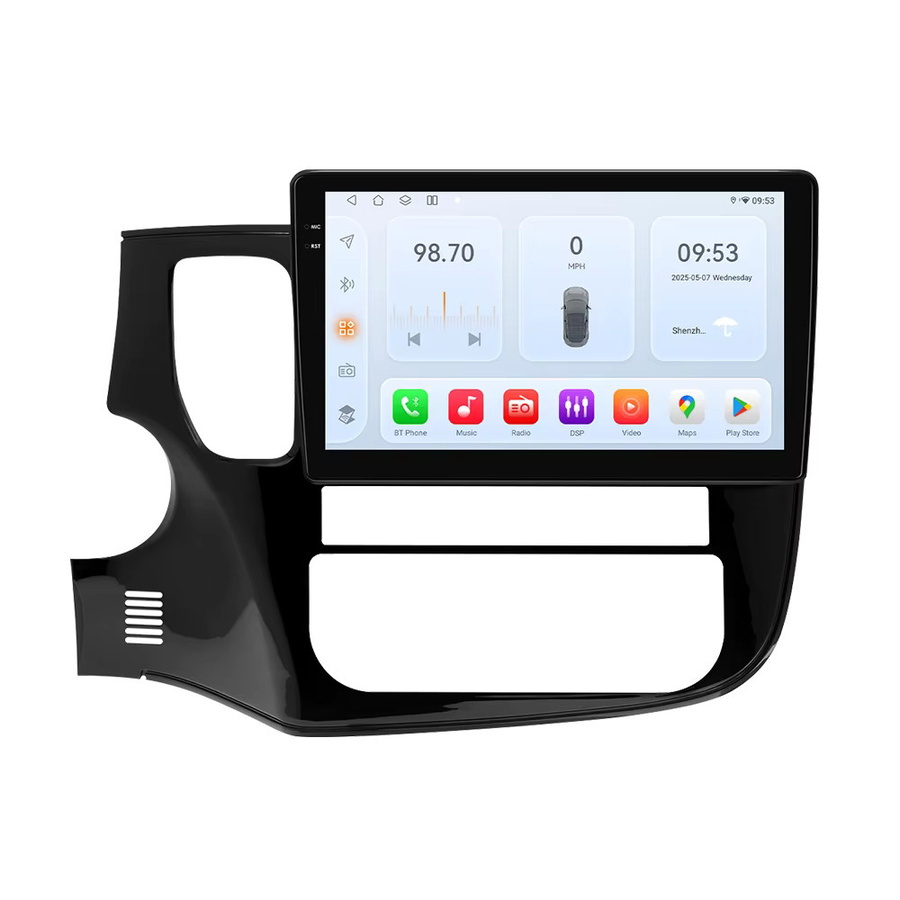 Hizpo 10,1 Zoll Android Auto und Wireless CarPlay Multimedia Radio mit GPS für Mitsubishi Outlander 3 (2012-2018), Schwarz - Bild 5