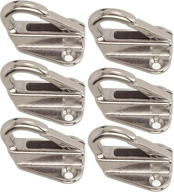 KaiSai Fenderhaken Set aus Edelstahl in Silber, 6 Stück Schwerlast Federverschluss für Marine und Engineering - Bild 1