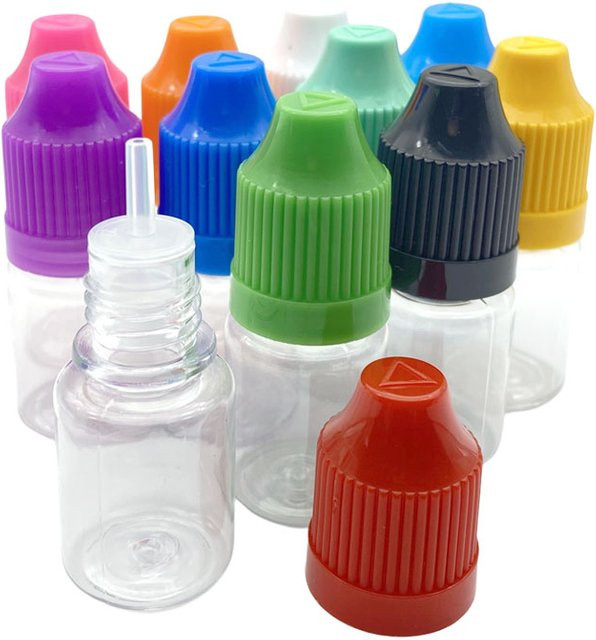 SZCJMYKJ Kunststoff-Tropfflaschen, 5 ml, 100 Stück, mit kindersicherem Deckel - Bild 1