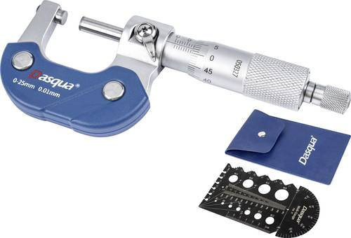 Dasqua Bügelmessschraube 0 - 25mm Blau 4111-5205 + 8511-0060 mit 0.01mm Ablesung - Bild 1