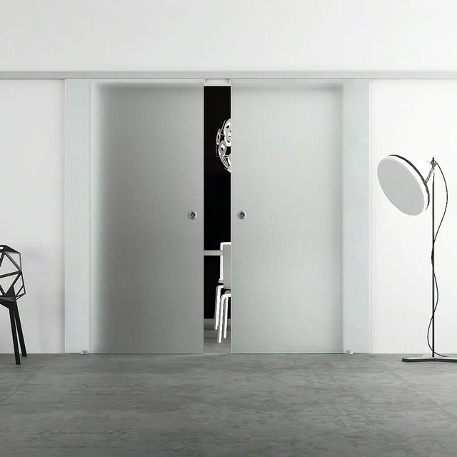Levidor Doppelglasschiebetür Komplettset aus Aluminium und Glas in Silber, B/H: 102,5 x 205 cm - Bild 1