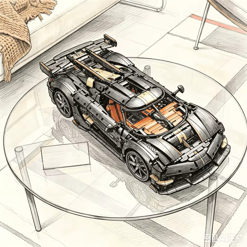 Hot Toys Technische Rennwagen-Bausteine Supercar-Ausstellungsmodell, ab 18 Jahren - Bild 2