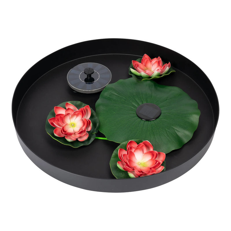 Viva Domo LED-Solar-Seerose schwimmend in Rot und Grün - Bild 2