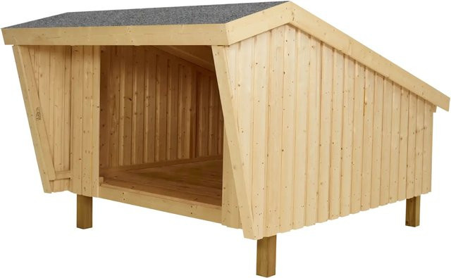 Plus A/S Shelter aus unbehandeltem Holz inklusive Dachpappe und Beschlägen, Farbe: Braun - Bild 1