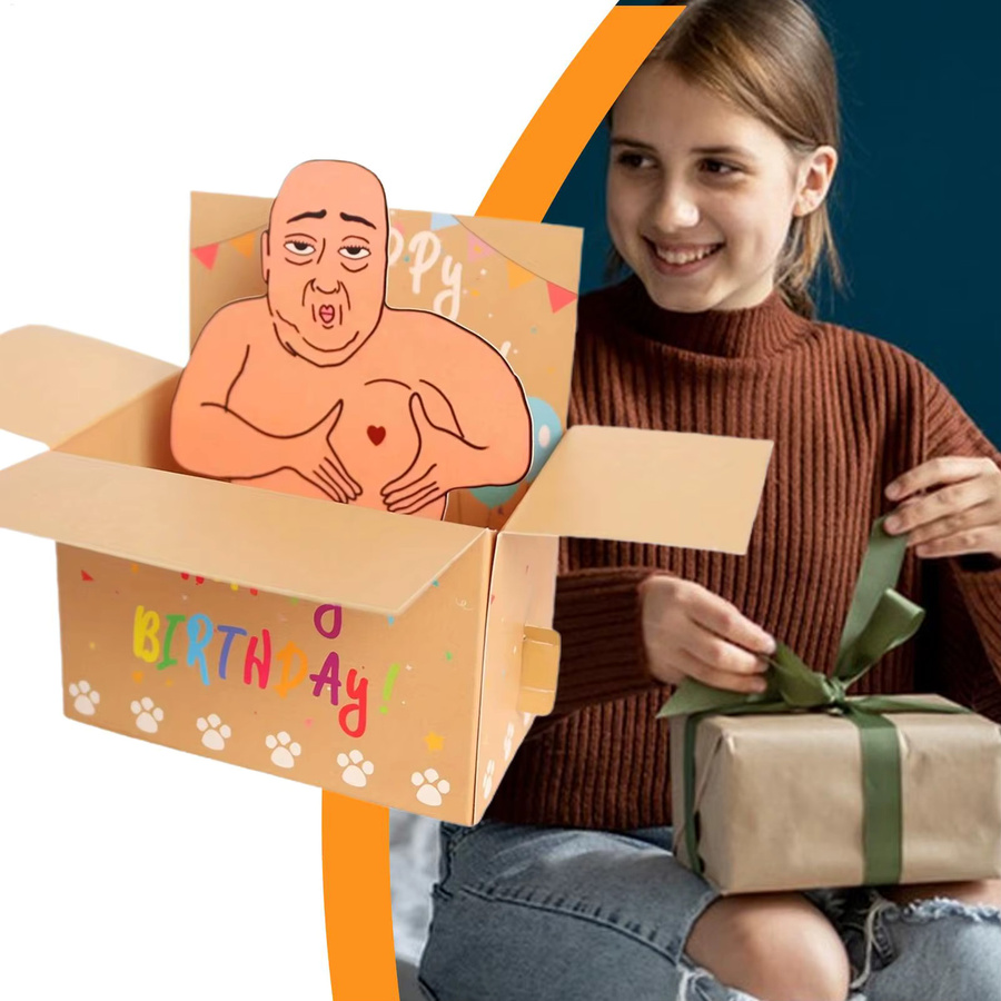 Lustige Geburtstagskarten mit humorvollem 3D-Charakterdesign, Herzballons und Konfetti in Multicolor - Bild 3