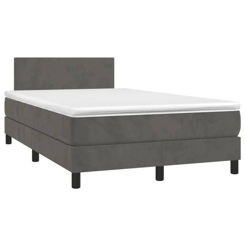 vidaXL Boxspringbett mit Matratze Dunkelgrau Samt B/T/H: 120 x 200 cm - Bild 2