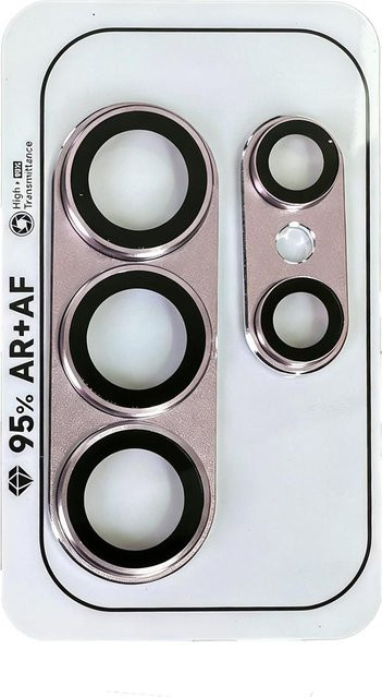Armor Kameraobjektiv Glas Schutz für Samsung Galaxy S26 Ultra und S26 Plus mit Metall Legierung Objektivring und Kappe in Silber - Bild 1