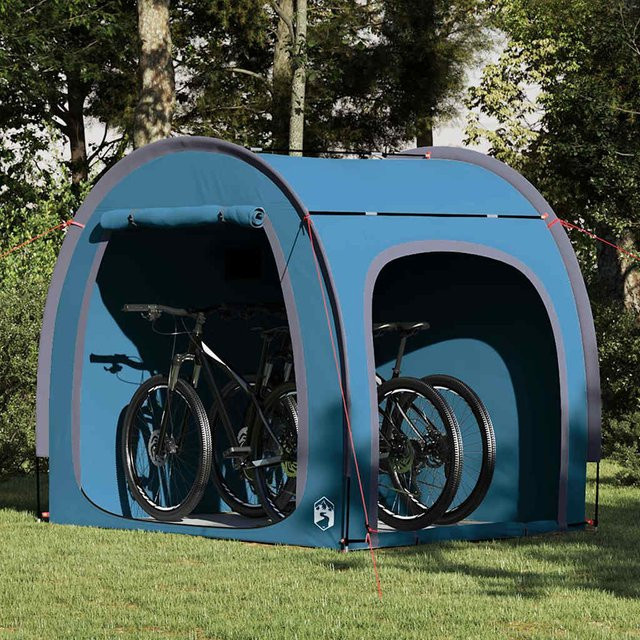 Blaue Fahrradgarage von VD Home Furnishing mit Dach und Stauraum, B/T/H: 218 x 156 x 180 cm - Bild 1