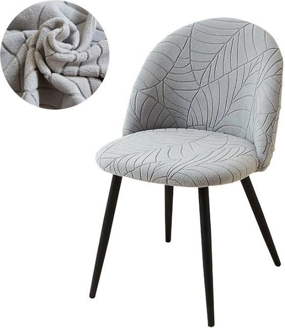 Elastischer Samt Stuhlbezug von Yiran bag für Esszimmerstühle und Schminkstühle, weiche Stretch-Überwürfe im nordischen Design, waschbar - Bild 1