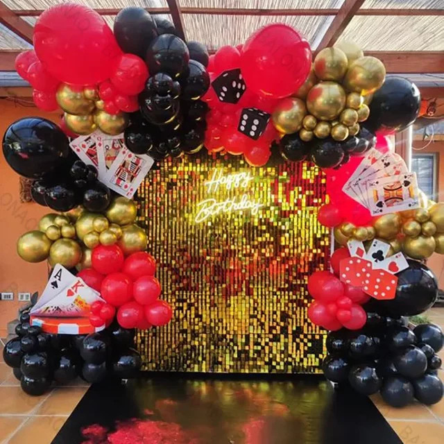 96 Stück BALONAQ Casino-Themenballons in Mehrfarbig für Las Vegas Poker Geburtstagsfeiern - Bild 1