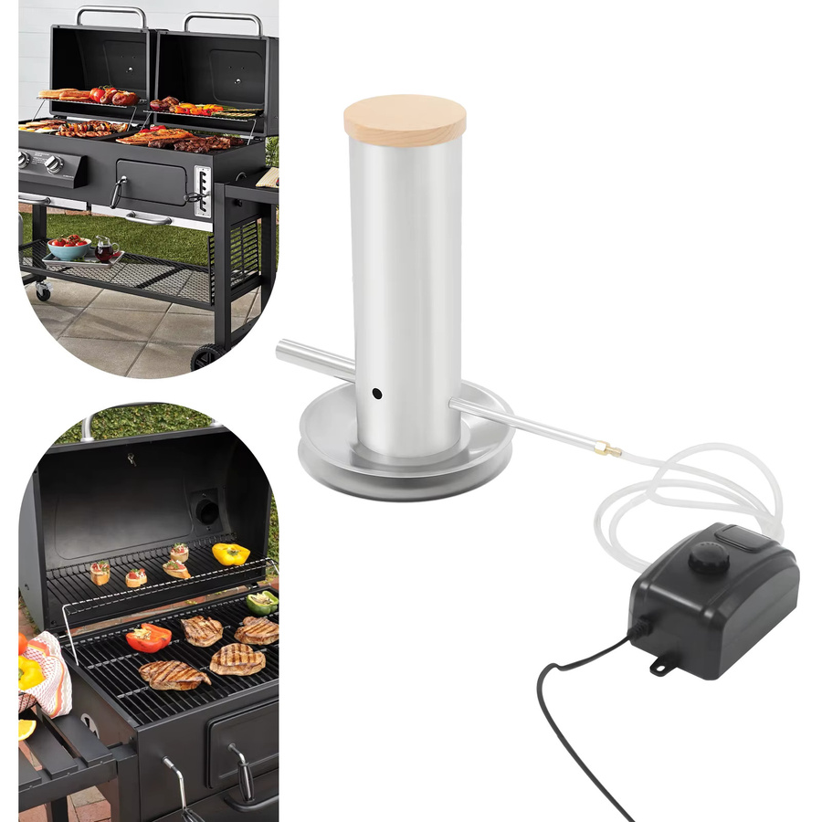 Bymaocar Elektrischer Kaltrauchgenerator aus Edelstahl in Silber für Grillen und Kochen im Freien - Bild 4