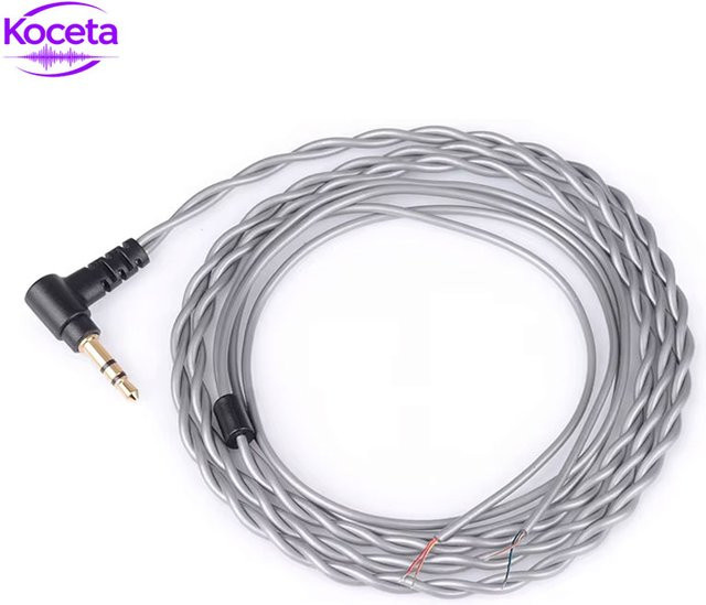 Koceta HiFi DIY Ersatz-Ohrhörerkabel in Grau mit 3,5 mm Klinkenstecker für AKG K420, Länge: 1,2 m - Bild 1