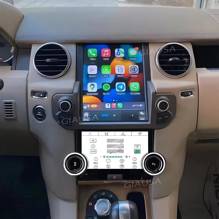 YANFU Android 14 Autoradio mit Touchscreen und GPS-Navigation für Land Rover Discovery 4 LR4 2009 bis 2016 in Schwarz mit LCD-Bildschirm und Klimaanlagen-Steuerung - Bild 3