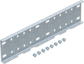 OBO Bettermann Längsverbinder WRVL 110 FS aus Edelstahl in Silber, 2 Stück, B/H: 110 x 50 mm - Bild 1