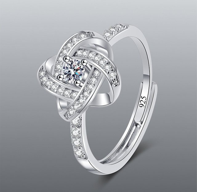 Verlobungsring 925 Silber, Moissanit, Damen - Bild 1