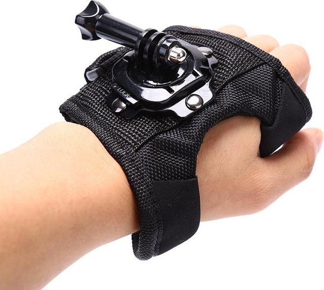 GoPro Handgelenkband mit 360 Grad Stativhalterung und Faustadapter in Schwarz - Bild 1