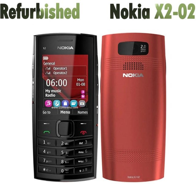 Generalüberholtes Nokia X2-02 Mobiltelefon in Schwarz mit Dual SIM und 2G-Unterstützung - Bild 1