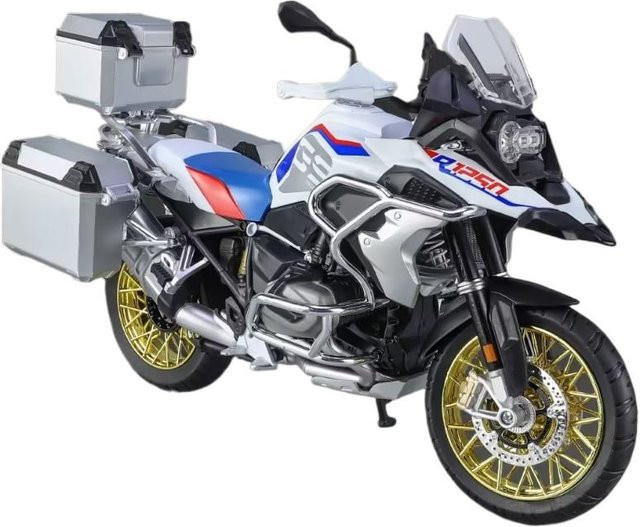 Fourall- Model Cars BMW R1250 GS Adventure, Metallmodell Motorrad, 1:9 Maßstab, mit Licht und Sound, Grau - Bild 1