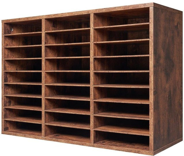 Holz-Literatur-Organizer von Buying Solutions, MB in Dunkelbraun mit 27 Fächern und herausnehmbaren Regalen - Bild 1
